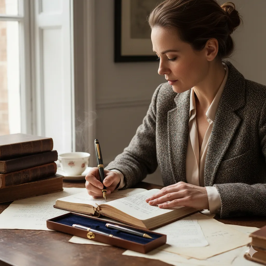 Writer using our premium writing instruments